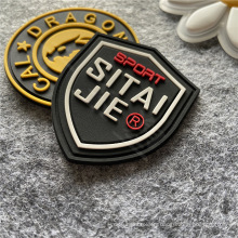 Factory Custom logo PVC Rubber Silicone Patch,3D Raised Logo Patch